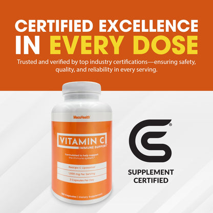 MacuHealth Liposomal Vitamin C 1000mg - High Bioavailability, Enhanced Absorption, 3-Month Supply