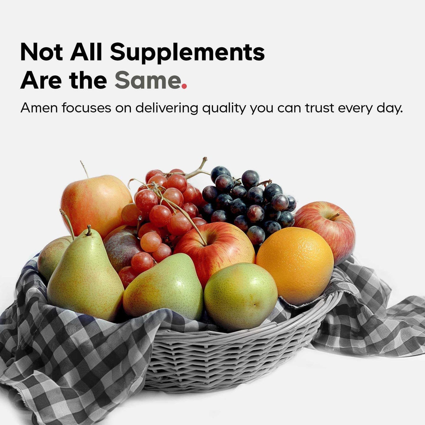Amen Multi Collagen Peptides Capsules | 5 Types I-II-III-V-X + Hyaluronic Acid & Vitamin C | Grass-Fed, 90 Capsules
