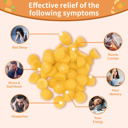 Magnesium Glycinate Gummies 1000mg - Sugar Free with Vitamin D/B6 & CoQ10 | 120 Orange Gummies (2 Pack)