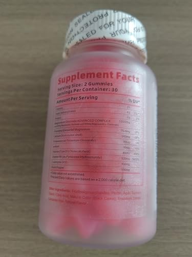 Magnesium Glycinate Gummies 1000mg – Sugar Free, 60 Strawberry Gummies | Sleep & Calm Mood