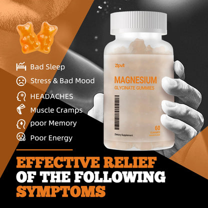 Magnesium Glycinate Gummies 1000mg – Sugar Free, Mood & Sleep Support