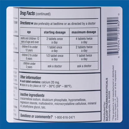 MAJOR Senna 8.6 mg Natural Vegetable Laxative Tablets - 1000-Count (3-Pack)