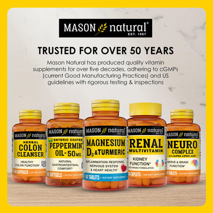 Mason Natural Glucosamine Chondroitin 1500/1200 with Vitamin C – Joint Health & Mobility, 100 Capsules
