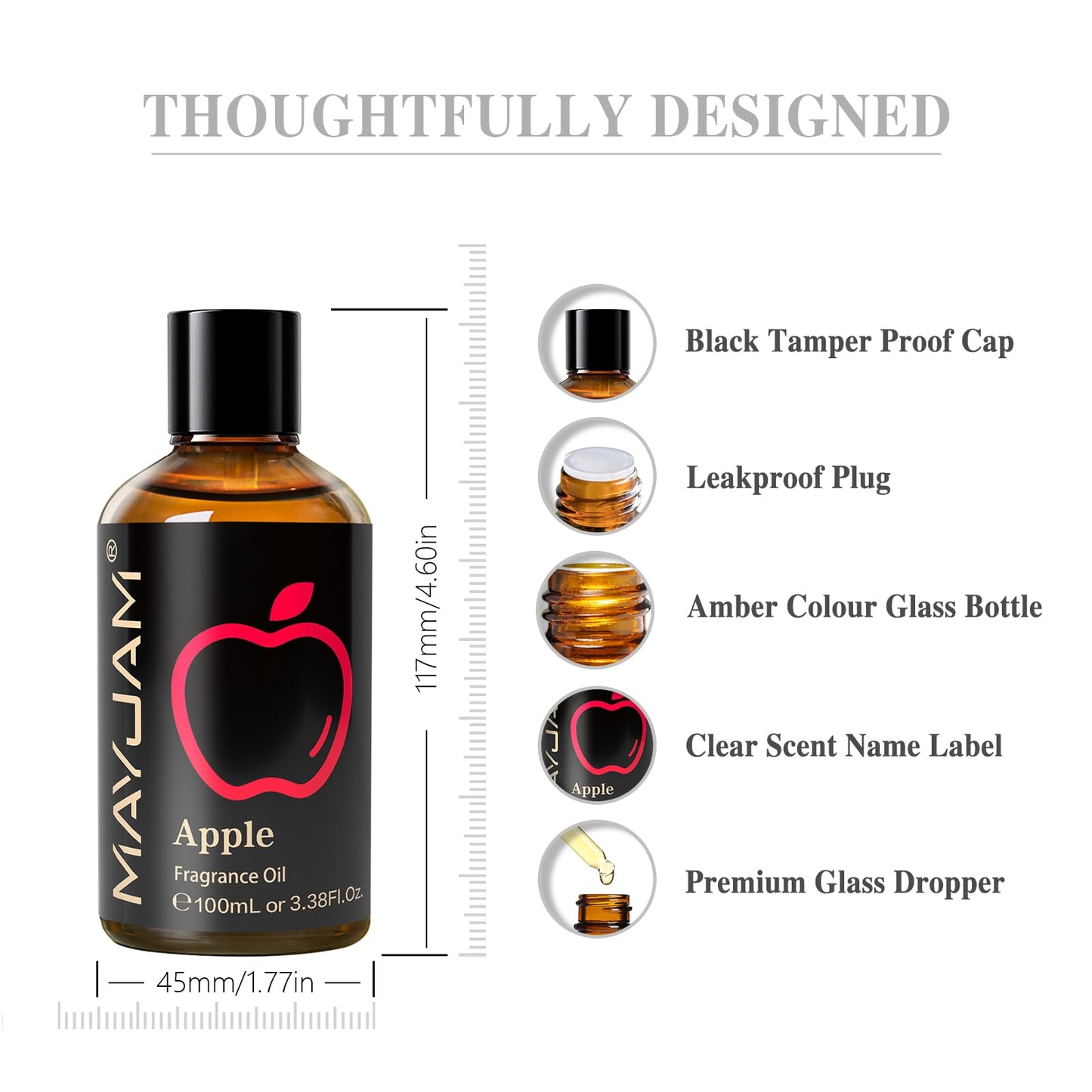 MAYJAM Apple Fragrance Oil 100ML – Diffuser & DIY Soap & Candle Making