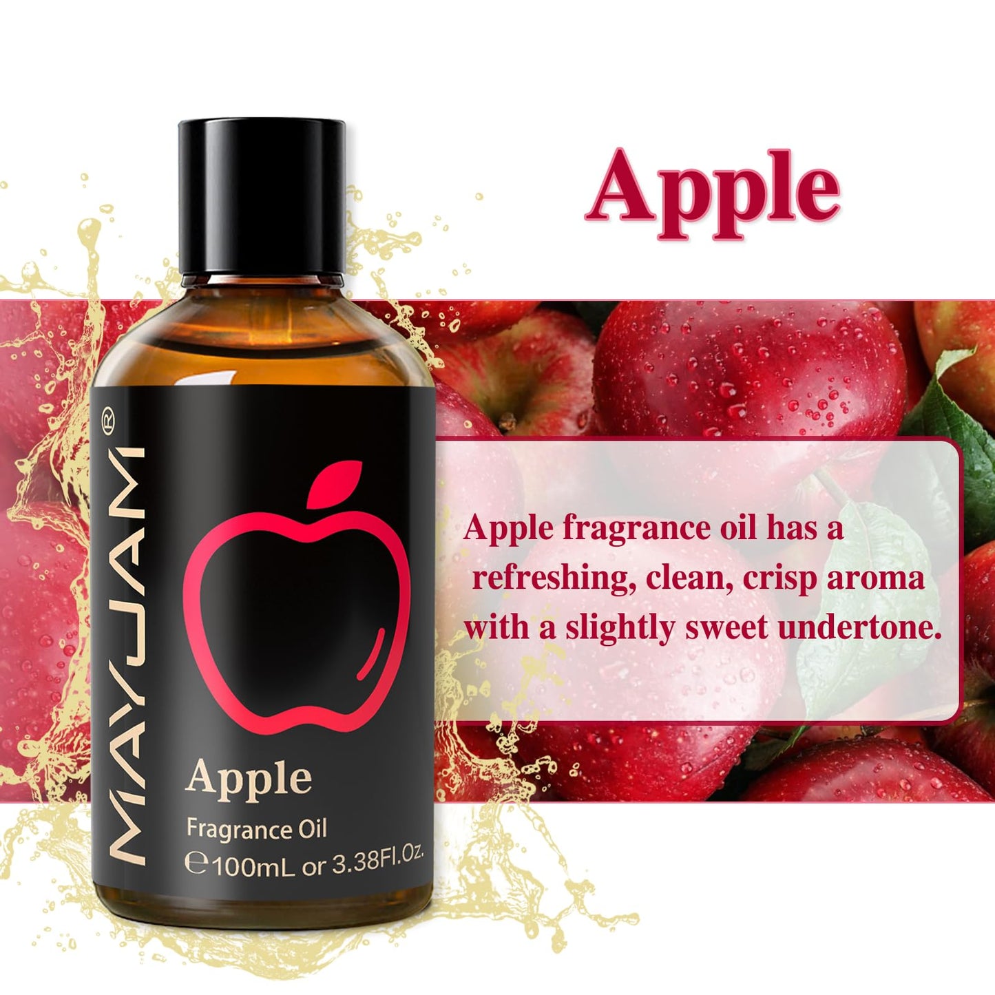 MAYJAM Apple Fragrance Oil 100ML – Diffuser & DIY Soap & Candle Making