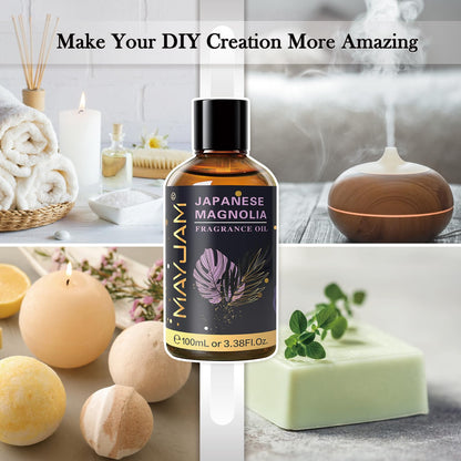 MAYJAM 100ML Japanese Magnolia Fragrance Oil with Glass Dropper – Diffuser & DIY Soap/Candle