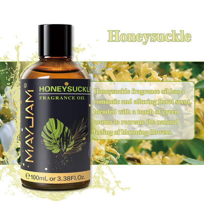 MAYJAM Honeysuckle Fragrance Oil – 100ml Diffuser Essential Oil with Glass Dropper
