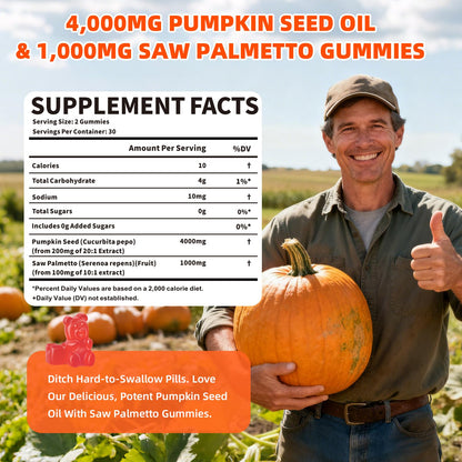 Mchokuu Pumpkin Seed Oil Gummies 4000mg + Saw Palmetto – Hair & Skin