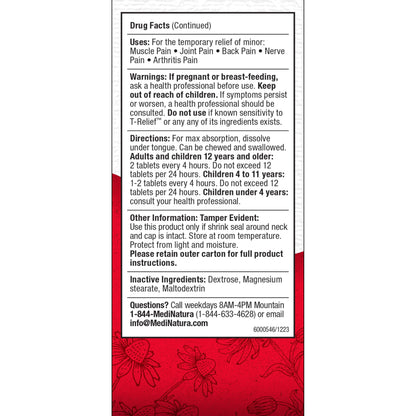 MediNatura T-Relief Arnica +12 Natural Relieving Actives - 3 Pack, 100 Tablets