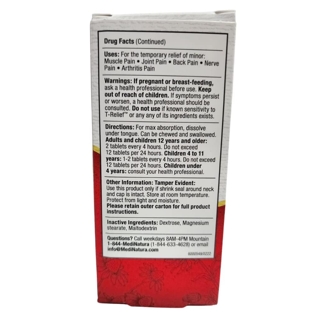 MediNatura T-Relief Extra Strength Pain Relief Arnica +12 Actives | 100 Tablets