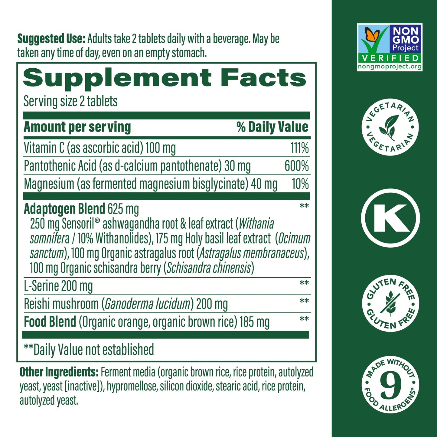 MegaFood Adrenal Strength – Adrenal Support with Sensoril Ashwagandha, Vitamin C, Magnesium Glycinate (Vegetarian, 90 Tablets)