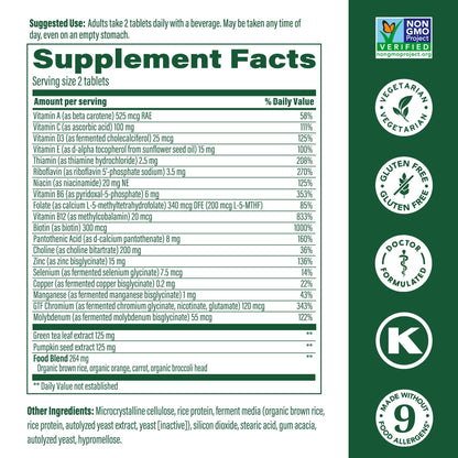 MegaFood Men's 55+ Advanced Multivitamin – Doctor-Formulated | Brain Health & Immune Support | 60 Tabs (30 Servings)