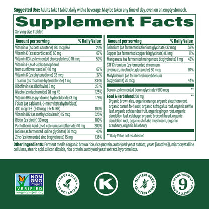 MegaFood One Daily Men's Multivitamin – Vegetarian, Gluten Free, Energy Metabolism & Immune Support