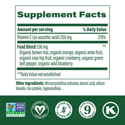 MegaFood Complex C - Vegan Vitamin C 250 mg Immune Support (90 Tablets)