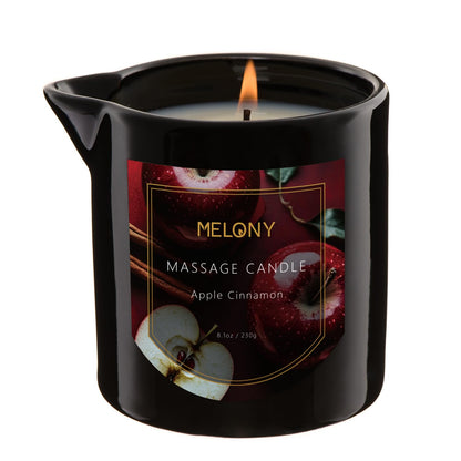 MELONY Luxury Massage Candle - Apple Cinnamon 8.1OZ | 4-in-1 Moisturising Candle for Home Spa