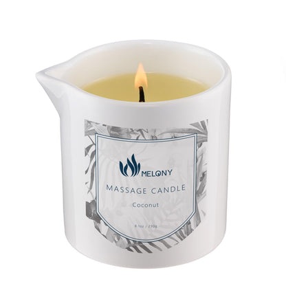 MELONY Soy Massage Oil Candle | Coconut | 8.1oz / 230g | Intensive Skin Treatment