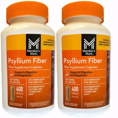 Member's Mark Fiber Capsules 2-Pack (400 Count) – Fiber Supplement