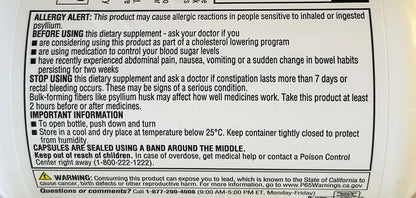Member's Mark Fiber Capsules 2Pack (400 Count) – Psyllium Husk, Doctor-Recommended Fiber Supplement
