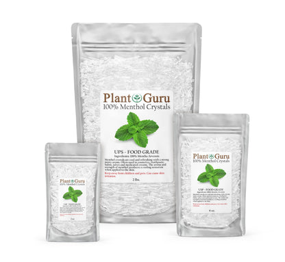 Menthol Crystals 4 oz – Mentha Arvensis 100% Pure Natural USP Food Grade for Cosmetics, Balms, Salves, Creams & Soap Making
