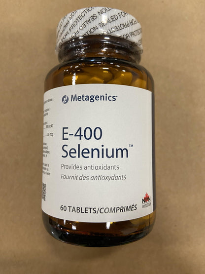 Metagenics E-400 Selenium Supplement – Vitamin E & Selenium Antioxidant (Gluten-Free, Vegetarian) – 60 Tablets