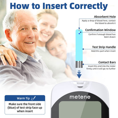 Metene TD-4116 Blood Glucose Test Strips | 300 Count for TD-4116 and Metene S Monitors