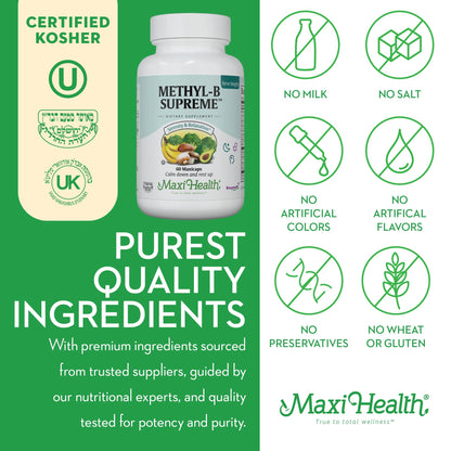 Stress B Complex – Methyl-B Supreme with Methylated B12, B6 & Folate | Kosher Vegan 60 Caps