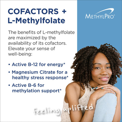 MethylPro L-Methylfolate 10 mg + Cofactors – 30 Capsules (Pack of 1) | 5-MTHF, B6, B12, Mg