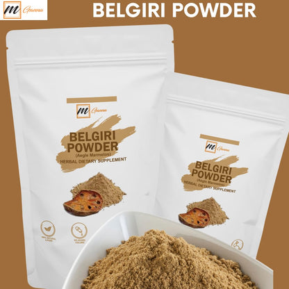 mGanna 100% Natural Belgiri | 227 GMS / 0.5 LBS | Aegle Marmelos | Bael powder | Wood Apple Powder for Health Care and Beauty