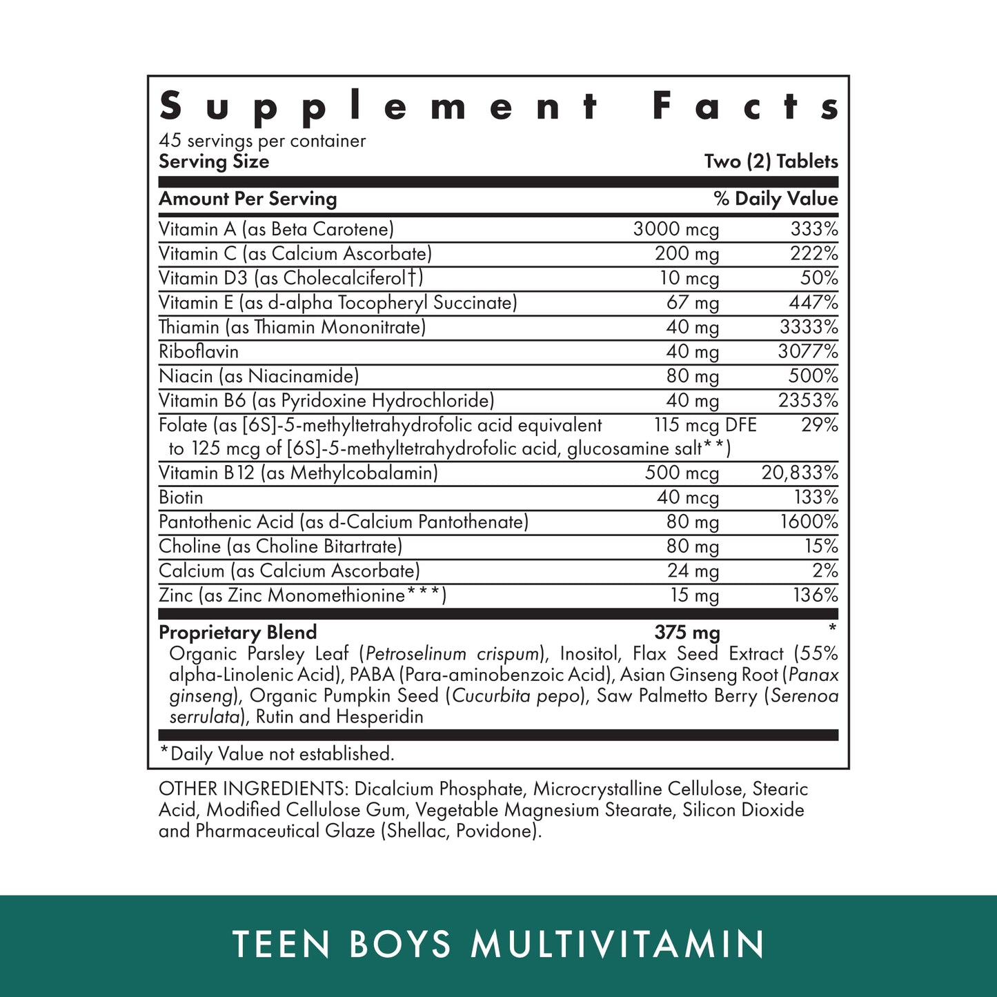 Michael's Health Naturopathic Teen Boys Daily Multivitamin – 90 Vegetarian Tablets, Kosher