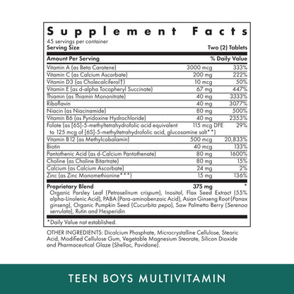 Michael's Health Naturopathic Teen Boys Daily Multivitamin – 90 Vegetarian Tablets, Kosher
