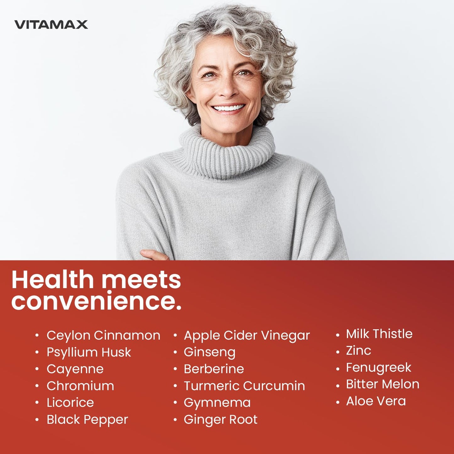 Gluco Health Support: Ceylon Cinnamon + Apple Cider Vinegar + Turmeric (60ct) – USA Made, Non-GMO