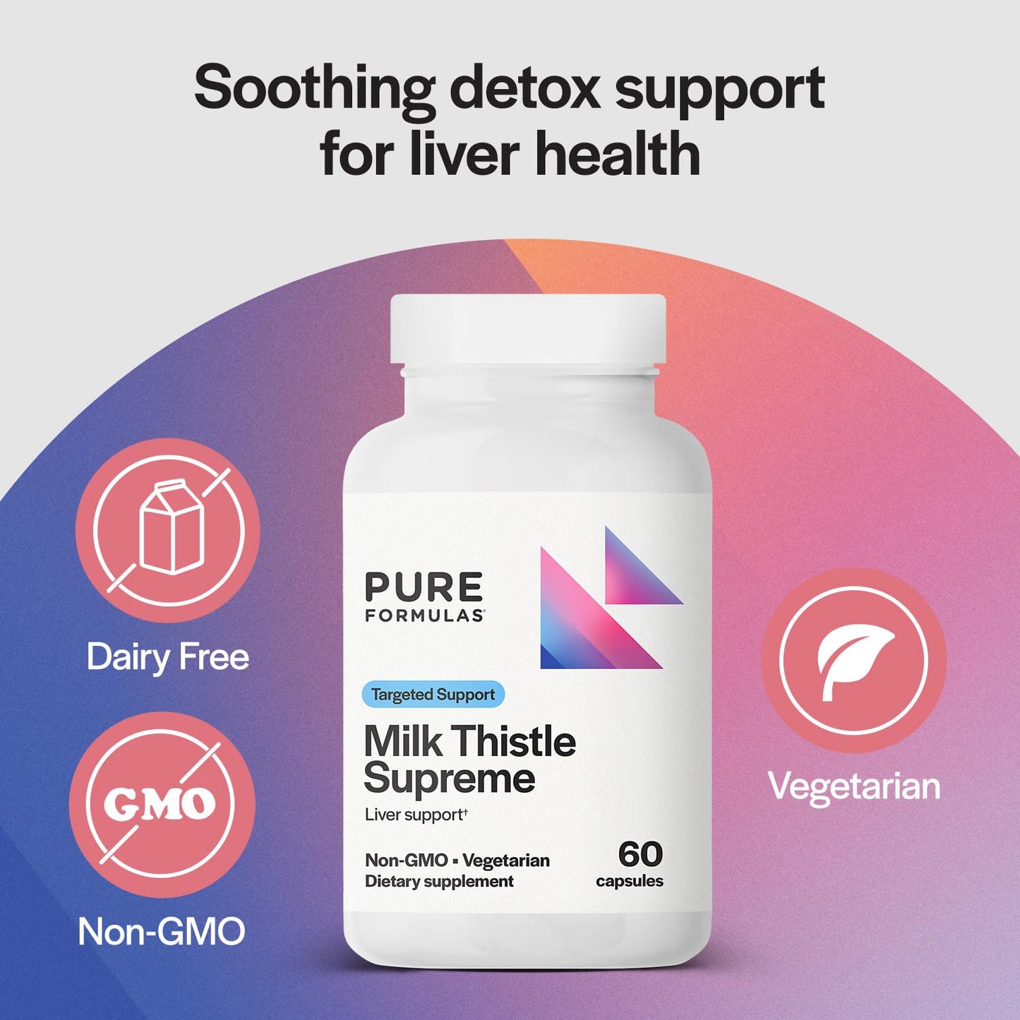 PureFormulas Milk Thistle Supreme 250 mg – Liver Health & Antioxidant Support | Non-GMO Vegetarian Capsules | 60 Count