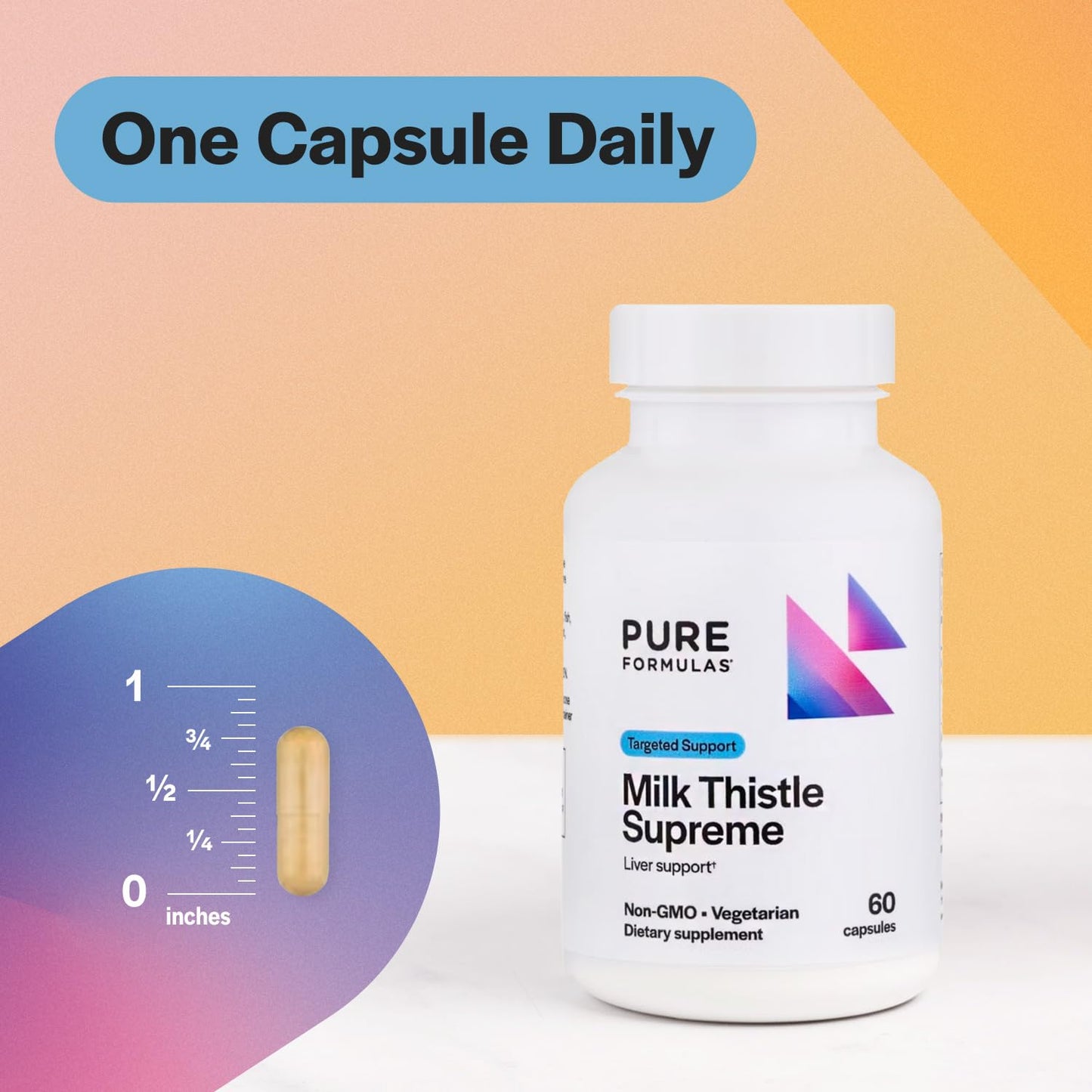 PureFormulas Milk Thistle Supreme 250 mg – Liver Health & Antioxidant Support | Non-GMO Vegetarian Capsules | 60 Count