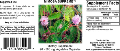 Mimosa Pudica Seed Capsules | Supreme Nutrition Mimosa Supreme 90 Caps