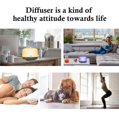 Miserwe 500ML Essential Oil Diffuser | Adjustable Mist, 4 Timer Settings, Auto Shut-Off