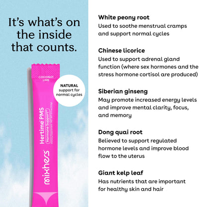 MIXHERS Hertime PMS - Hormonal Health & Menstrual Wellness (Sugar-Free, 15 Packets)