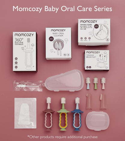 Momcozy Baby Toothbrush – Toddler 1-2 & 6-12 Months Infant Toothbrush, Blue