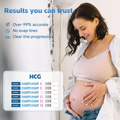 MomMed Pregnancy Test Strips – 30 Count, Early Detection, Over 99% Accurate, 30 Free Urine Cups