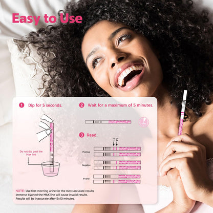 MomMed Ovulation Test Strips – 50 LH Predictor Kit with Cups