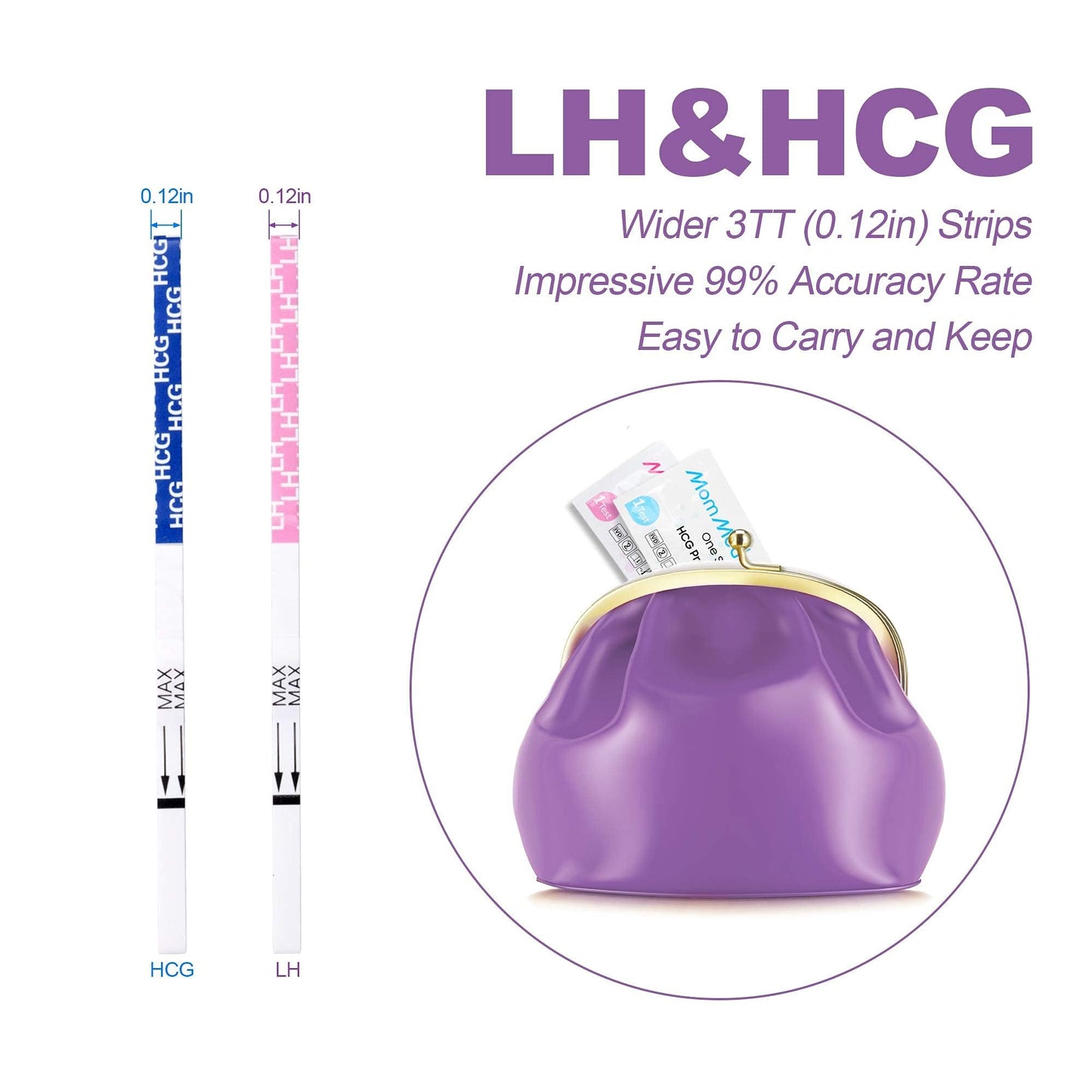 MomMed Ovulation & Pregnancy Test Strips – LH50-HCG20, 50+20 Tests Kit