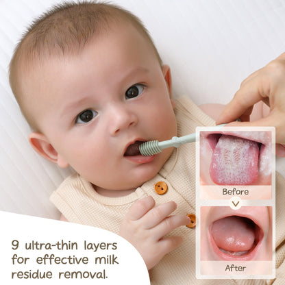 Moonkie Baby Finger Toothbrush Tongue Cleaner Kit – 3 Months+ (3 Pcs) – Clay/Ivory/Clay