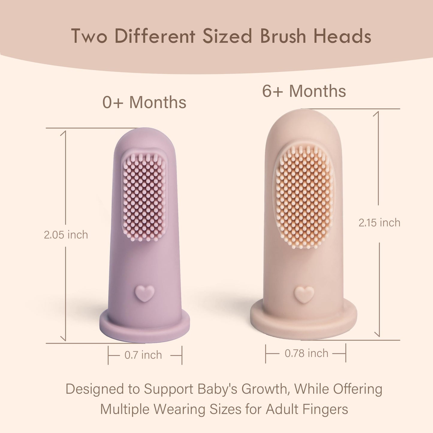 Moonkie Baby Finger Toothbrush Tongue Cleaner Kit – 3 Months+ (3 Pcs) – Clay/Ivory/Clay