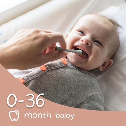 Moonkie Baby Tongue Cleaner & Toddler Toothbrush Kit (3 Months+) – Blush & Pale Mauve, 2 Pcs