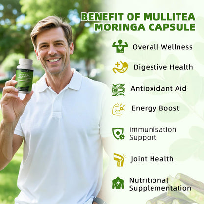 Moringa Capsules Organic 1000mg – 7-in-1 Superfood with Turmeric & Ginger | 120 Vegan Capsules