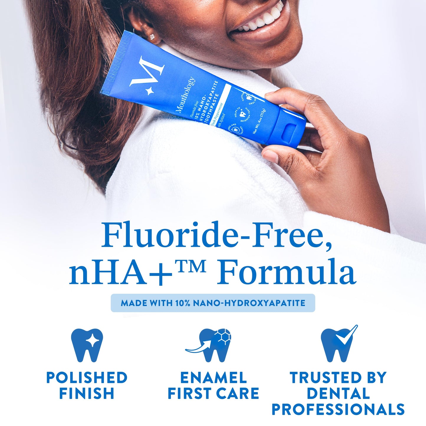 Mouthology 10% Nano Hydroxyapatite Toothpaste – Fluoride Free, SLS Free, 4oz