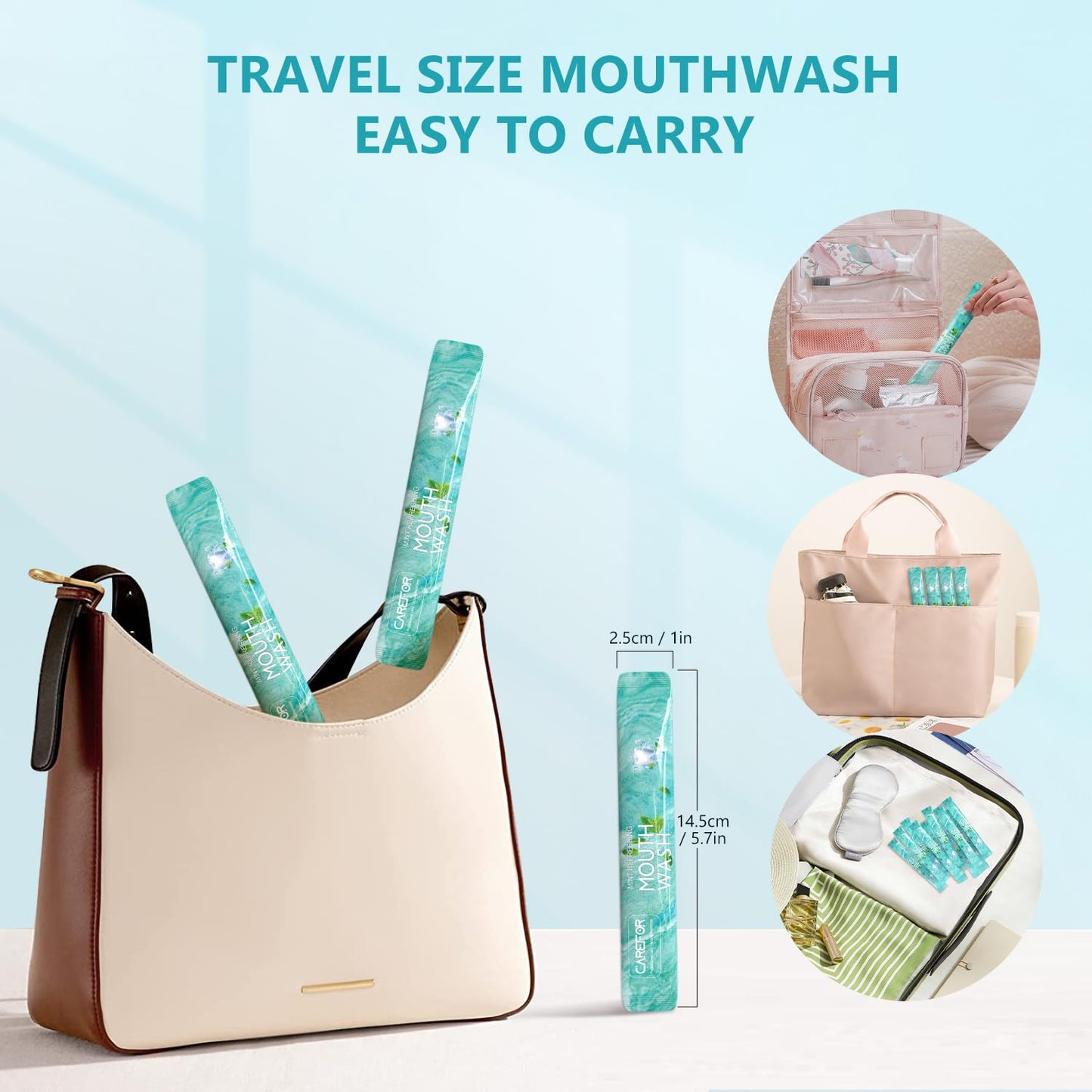 Travel Size Mouthwash Pack of 20 – Alcohol & Fluoride Free Fresh Mint Strips