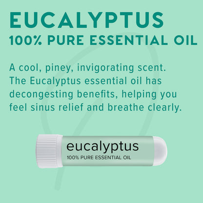 MOXĒ Eucalyptus Essential Oil Nasal Inhaler, Sinus & Congestion Relief, Daily Relaxation, Stress Relief, Therapeutic No-Mess Aromatherapy, Pure and Natural, Made in USA (3 Pack) packaging may vary