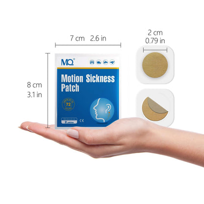MQ 84ct Motion Sickness Patches - Non Drowsy, Waterproof Behind-Ear Patches for Cruise Travel | Up to 72H