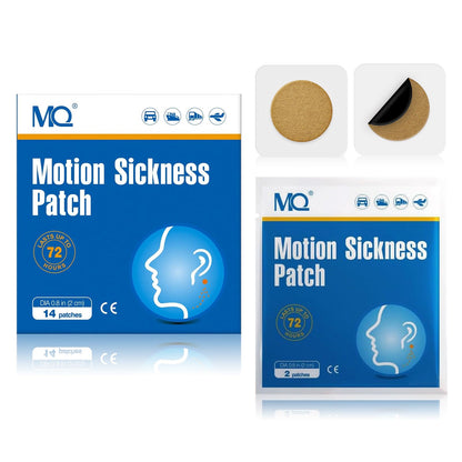 MQ 14ct Motion Sickness Patches — Non-Drowsy Travel Relief for Car, Plane, Cruise