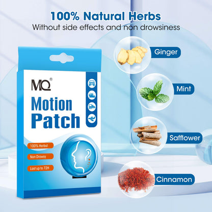 MQ Motion Sickness Patch – 40 Count, Non-Drowsy Behind-Ear Patches for Travel, 72H